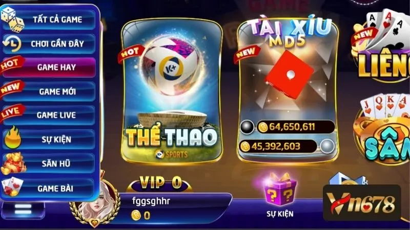 Bạn khám phá danh mục game hay ngay trên giao diện