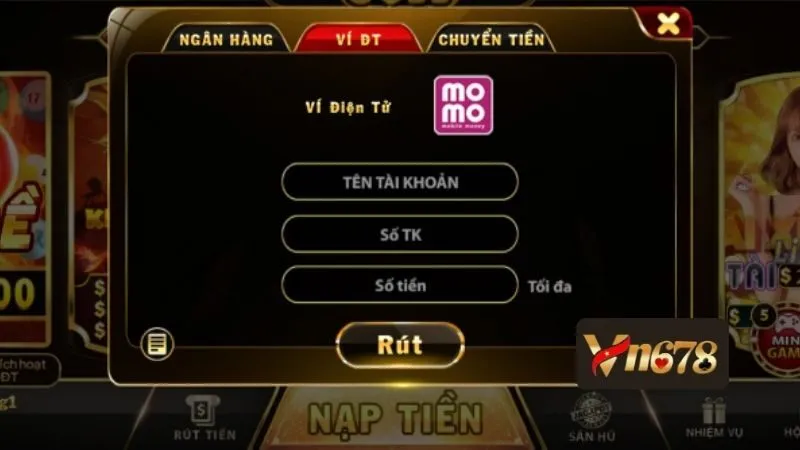 Hướng dẫn rút tiền VN678 qua ví điện tử cực nhanh